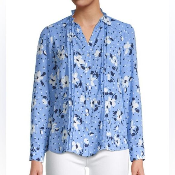 Nanette Lepore Tops - Like new Nanette Lepore pintuck floral blouse Medium